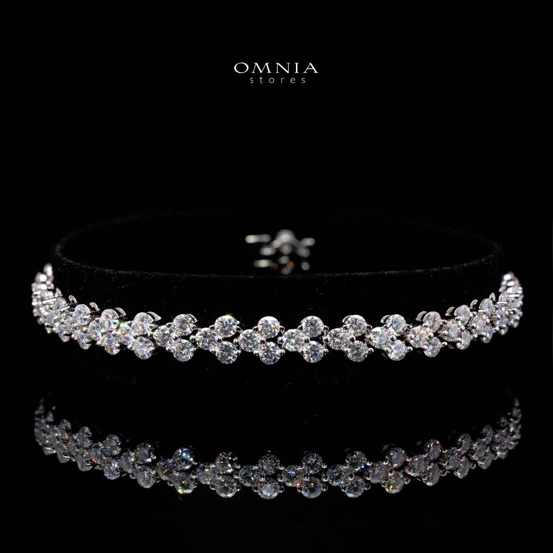 Omnia Nasiya White Silver Bracelet in 925 Silver with High-Quality Moissanite Stones - OMNIASTORES KSA