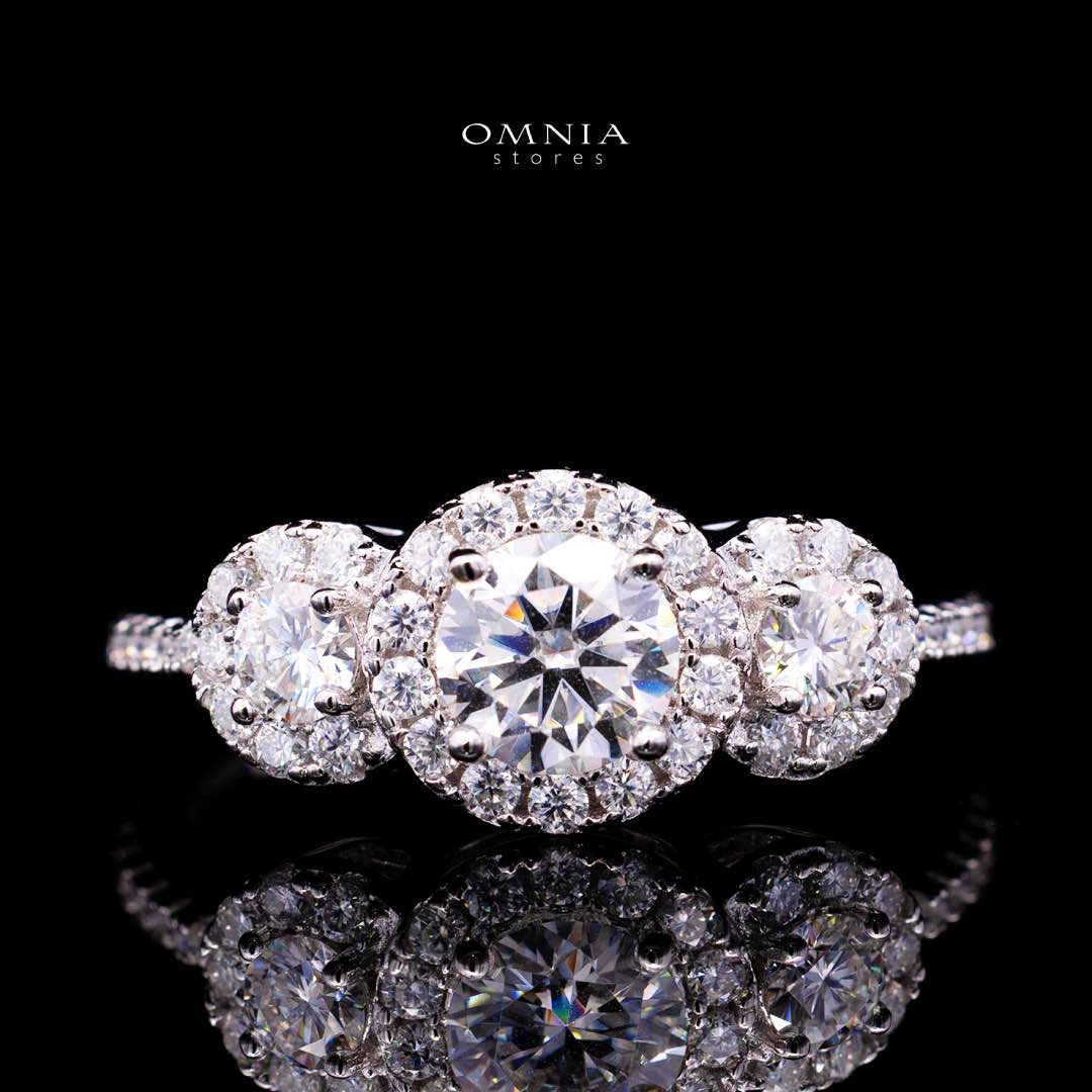 Fawzia White Round Cut Ring GRA Certified in High Quality 925 Silver 6.0mm 0.8ct - OMNIASTORES KSA