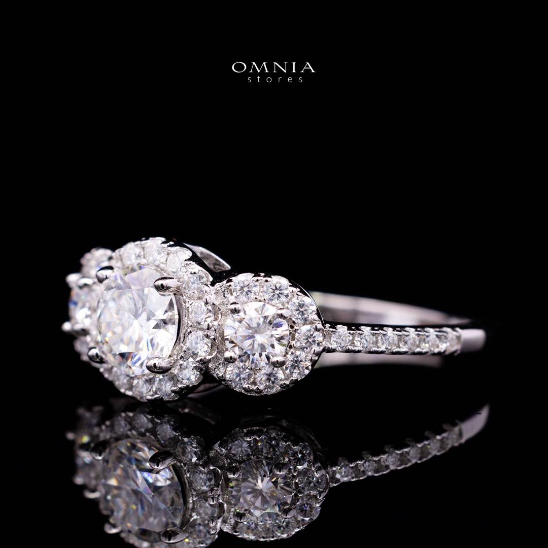 Fawzia White Round Cut Ring GRA Certified in High Quality 925 Silver 6.0mm 0.8ct - OMNIASTORES KSA