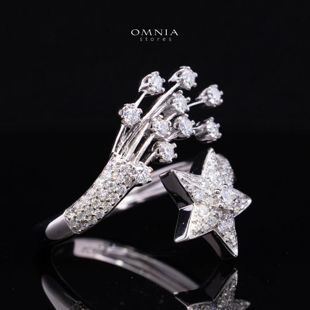 Calista Star White Moissanite Stone Ring With GRA Certified High Quality in 925 Silver - OMNIASTORES KSA