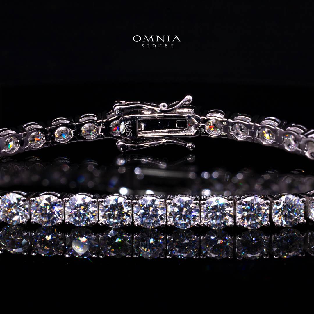 Jenievel White 4mm Tennis Bracelet with High-Quality Premium Moissanite, GRA Certificate, and Rhodium Plating in 925 Sterling Silver