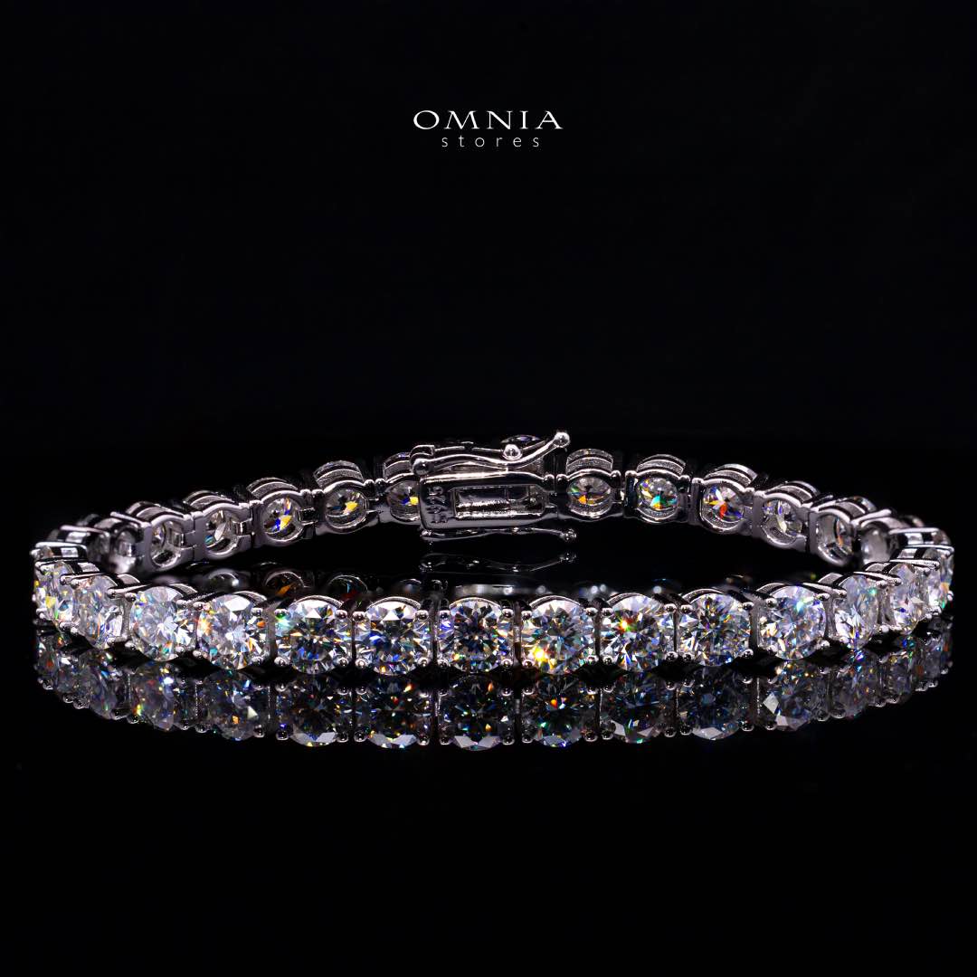 Liyanah White 5mm Tennis Bracelet with High-Quality Premium Moissanite, GRA Certificate, and Rhodium Plating in 925 Sterling Silver