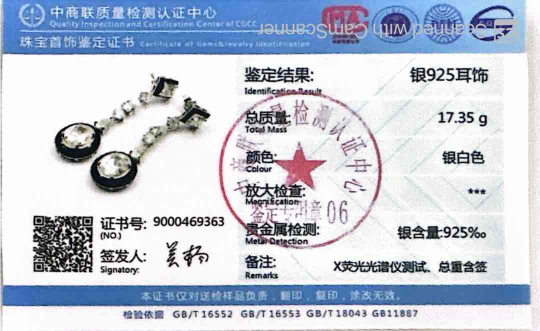 Omnia Layn White and Black Drop Earrings In 925 Silver High Quality Lab Crafted Stones - OMNIASTORES UAE