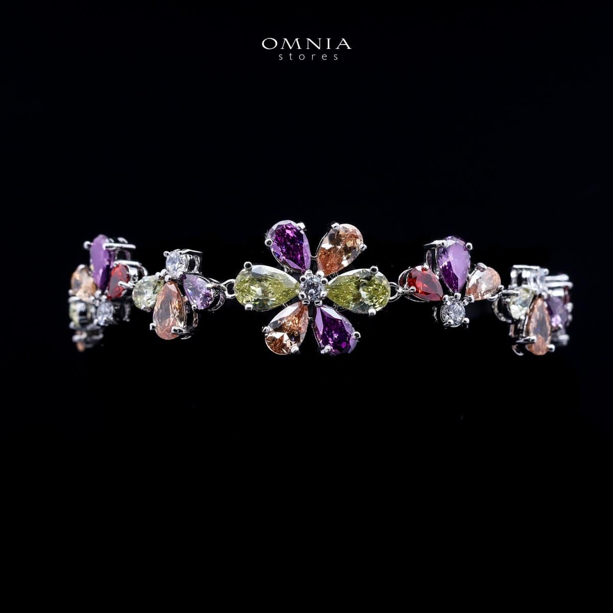 Omnia Aziza Bridal Full Set in High Quality Simulated Diamonds Premium Rhodium Plated - OMNIASTORES UAE
