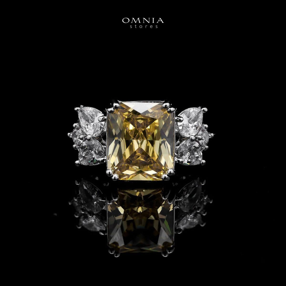 Omnia Amelia Yellow Bridal Full Set with Radiant and Pear-Cut High-Quality Simulated Diamonds - OMNIASTORES UAE