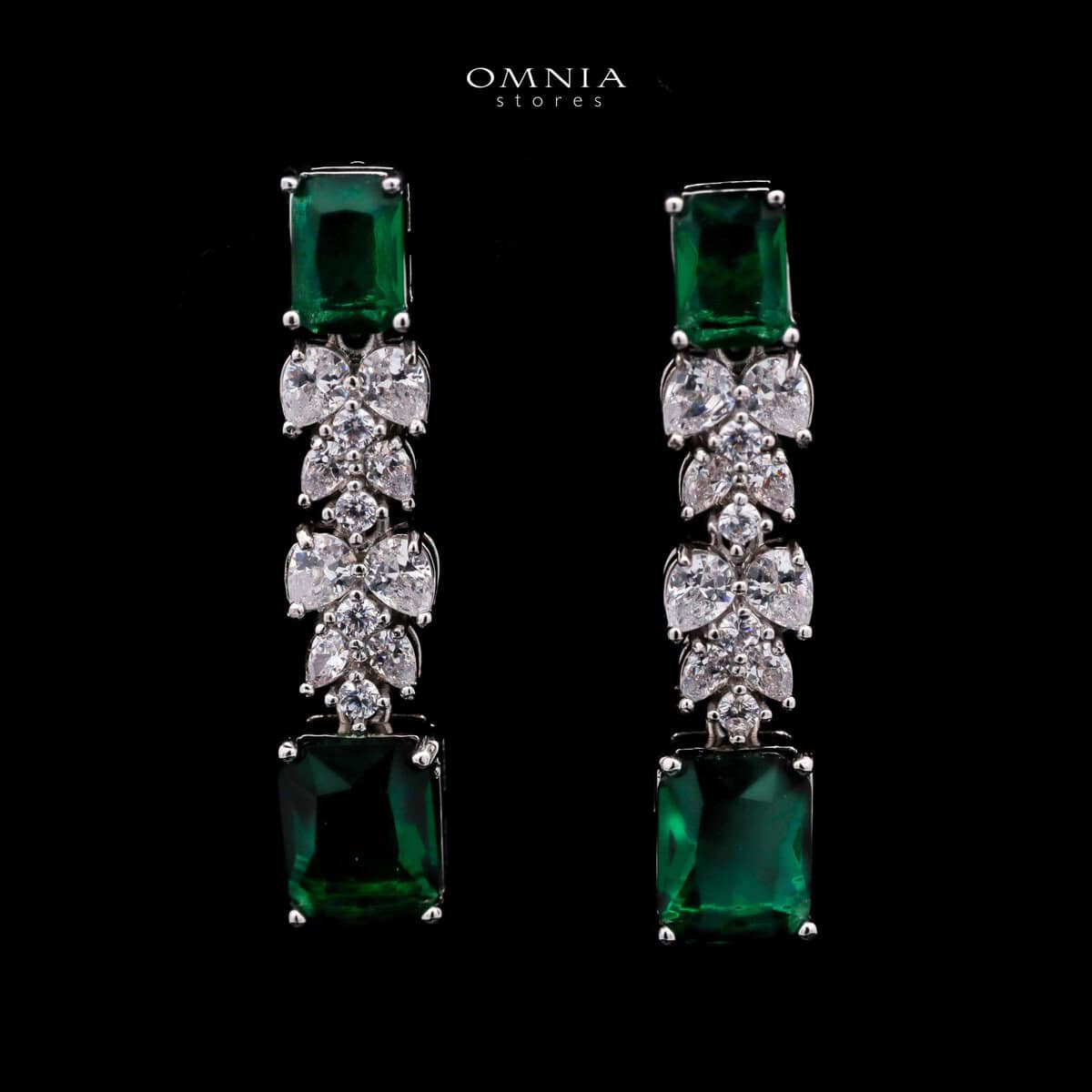 Omnia Amelia Green Bridal Full Set with Radiant and Pear-Cut High-Quality Simulated Diamonds - OMNIASTORES UAE