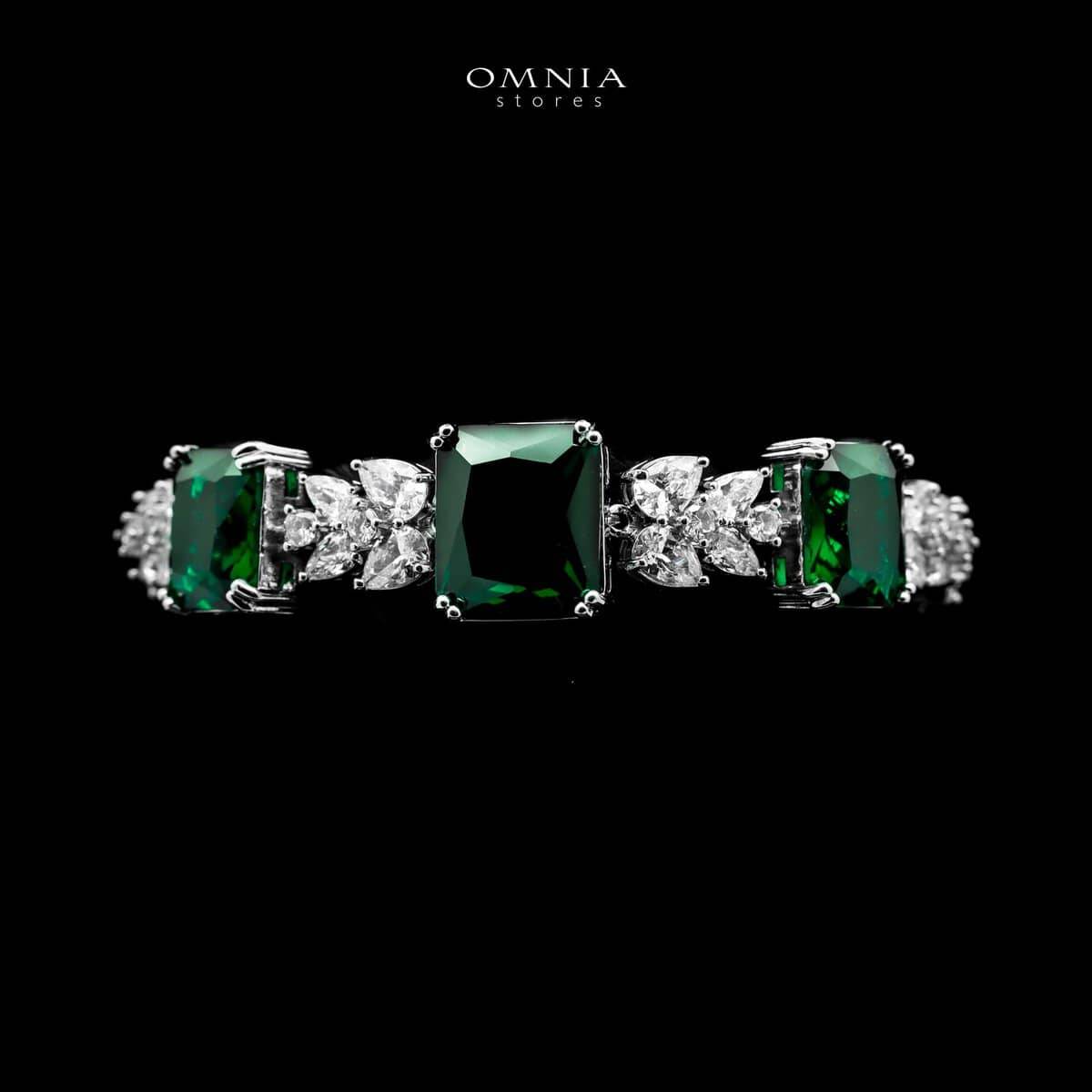 Omnia Amelia Green Bridal Full Set with Radiant and Pear-Cut High-Quality Simulated Diamonds - OMNIASTORES UAE