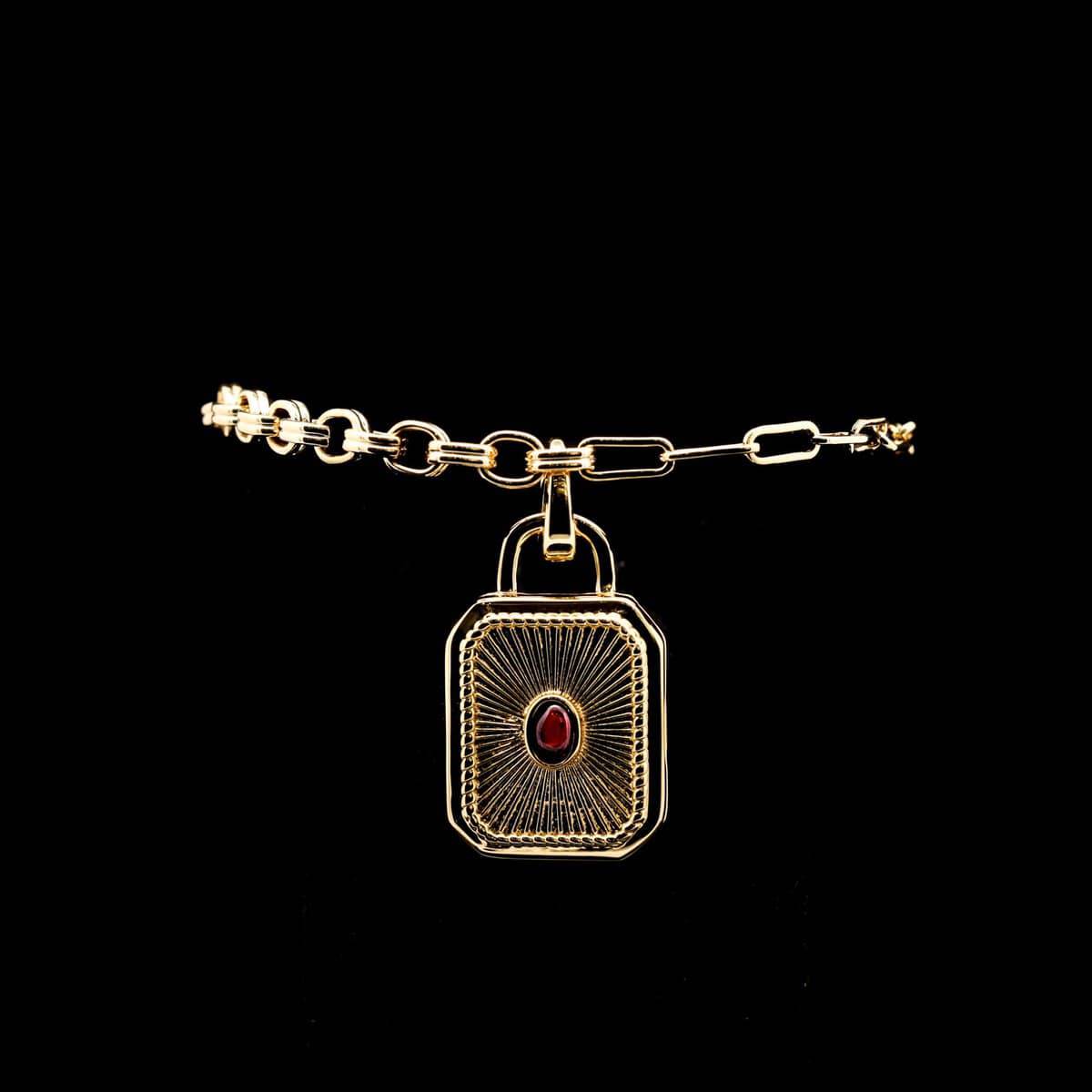 Omnia Zoya Golden Red & White Bracelet High Quality Zircon Stone in Rhodium Plated - OMNIASTORES UAE