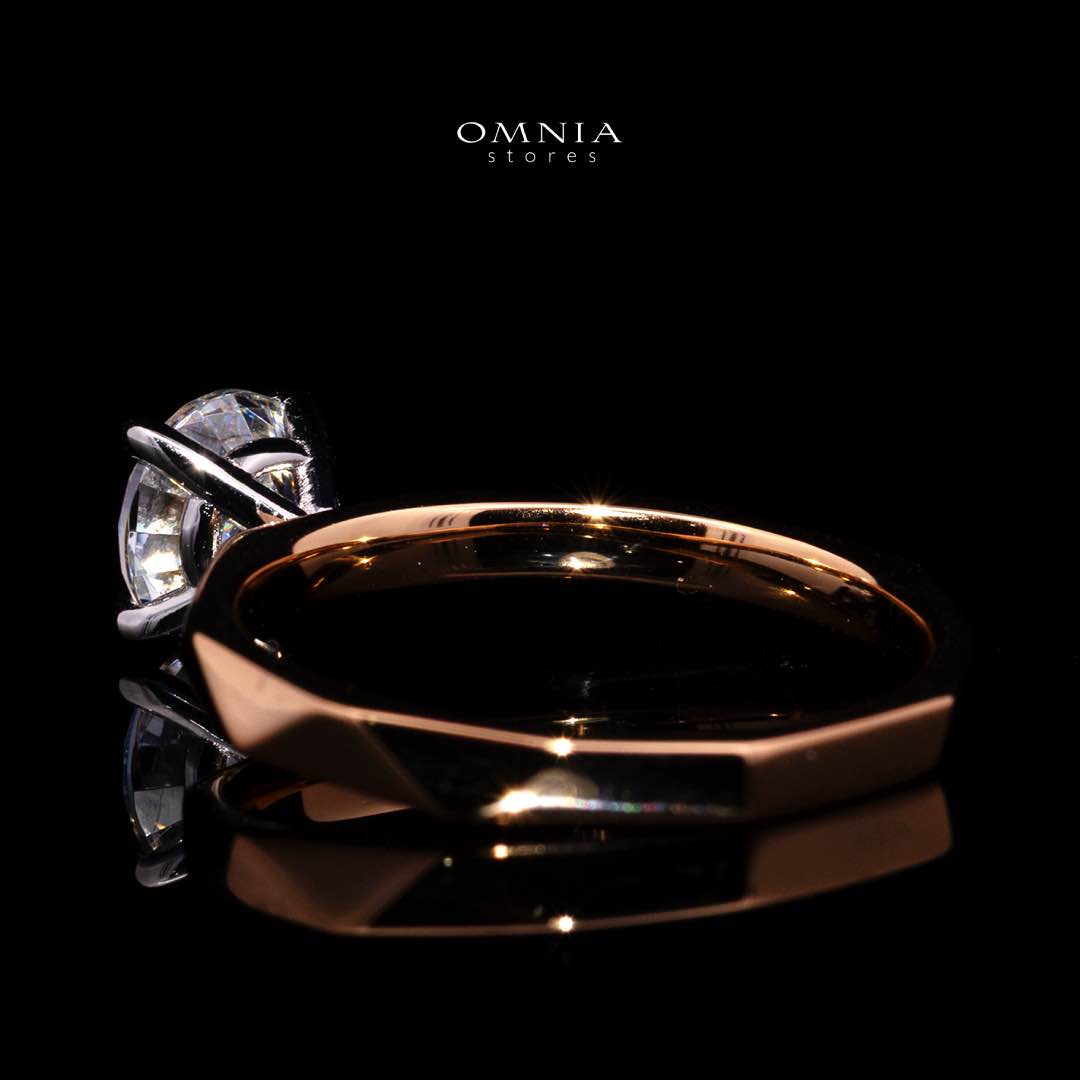 Omnia Maira Rose Gold Ring In 925 Silver High Quality Certified Lab Crafted Stones
