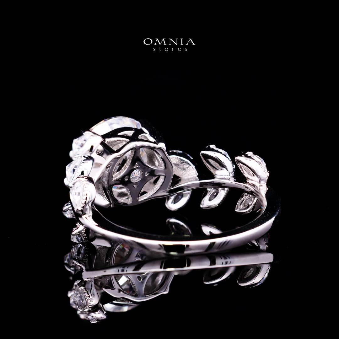 Negar White Ring In 925 Silver High Quality Certified Lab Crafted Stones - OMNIASTORES KSA