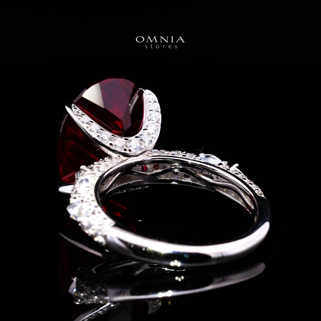 Omnia Hidaya Red Silver Ring In 925 Silver High Quality Certified Lab Crafted Stones - OMNIASTORES KSA