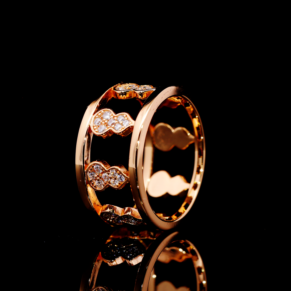 Omnia Nayirah Rose Gold Ring In 925 Silver High Quality Certified Lab Crafted Stones