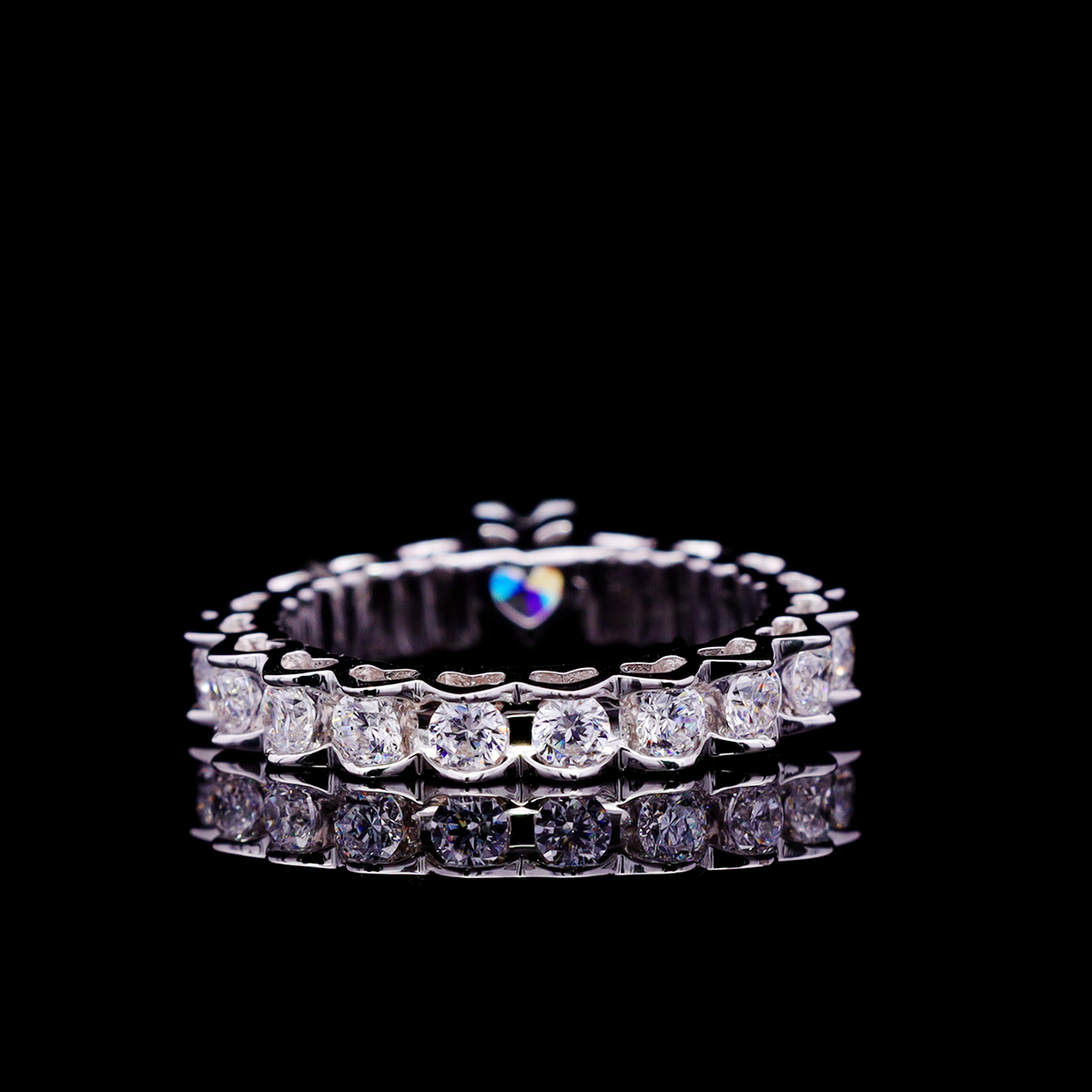 Omnia Ayshan White Heart Shape Ring In 925 Silver High Quality Certified Lab Crafted Stones 0.5Ct