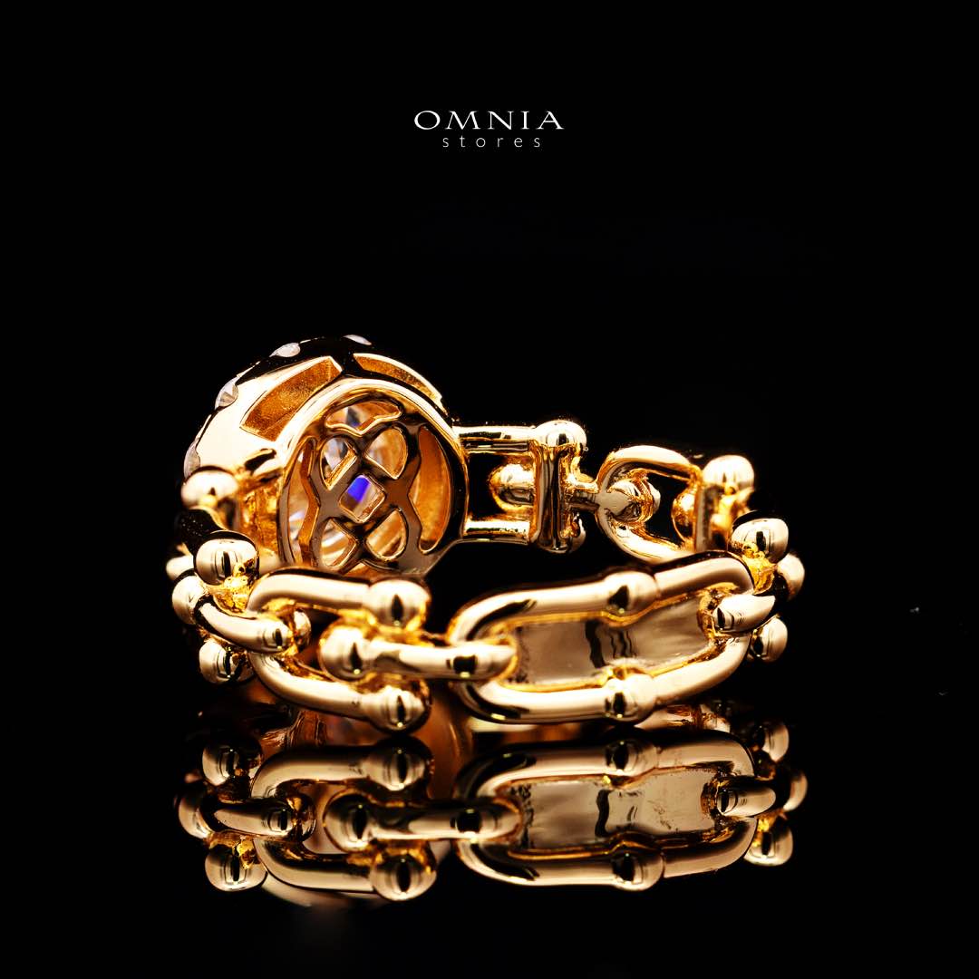 Omnia Shifaa Gold Ring In 925 Silver High Quality Certified Lab Crafted Round Cut Stones 1.25Ct - OMNIASTORES KSA