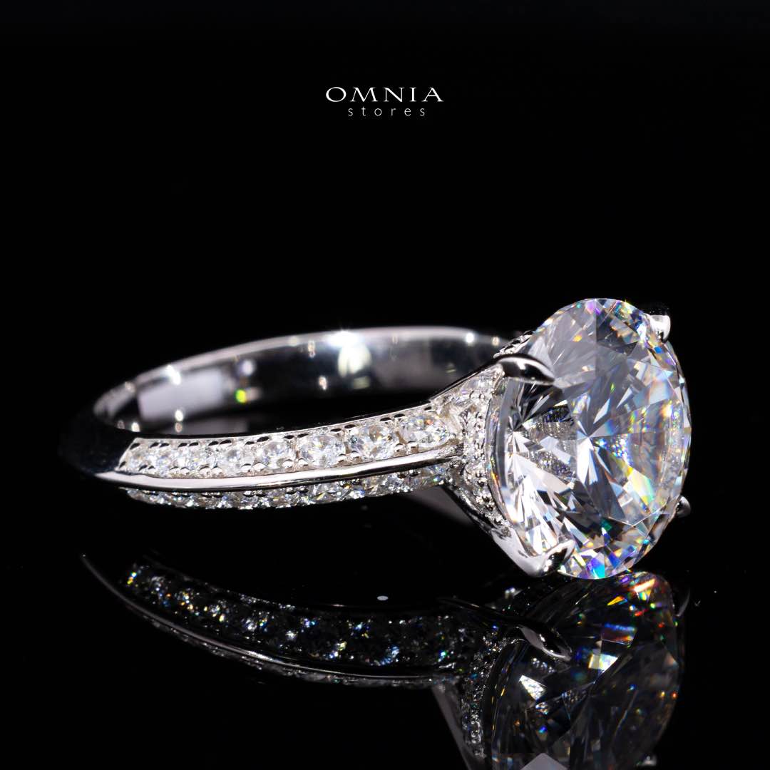 Kyra White Round Cut Certified Lab Crafted Ring With High Quality 925 Silver - OMNIASTORES KSA