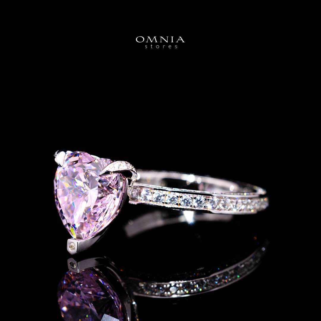 Eileen Heart Pink Certified Lab Crafted Ring With High Quality 925 Silver