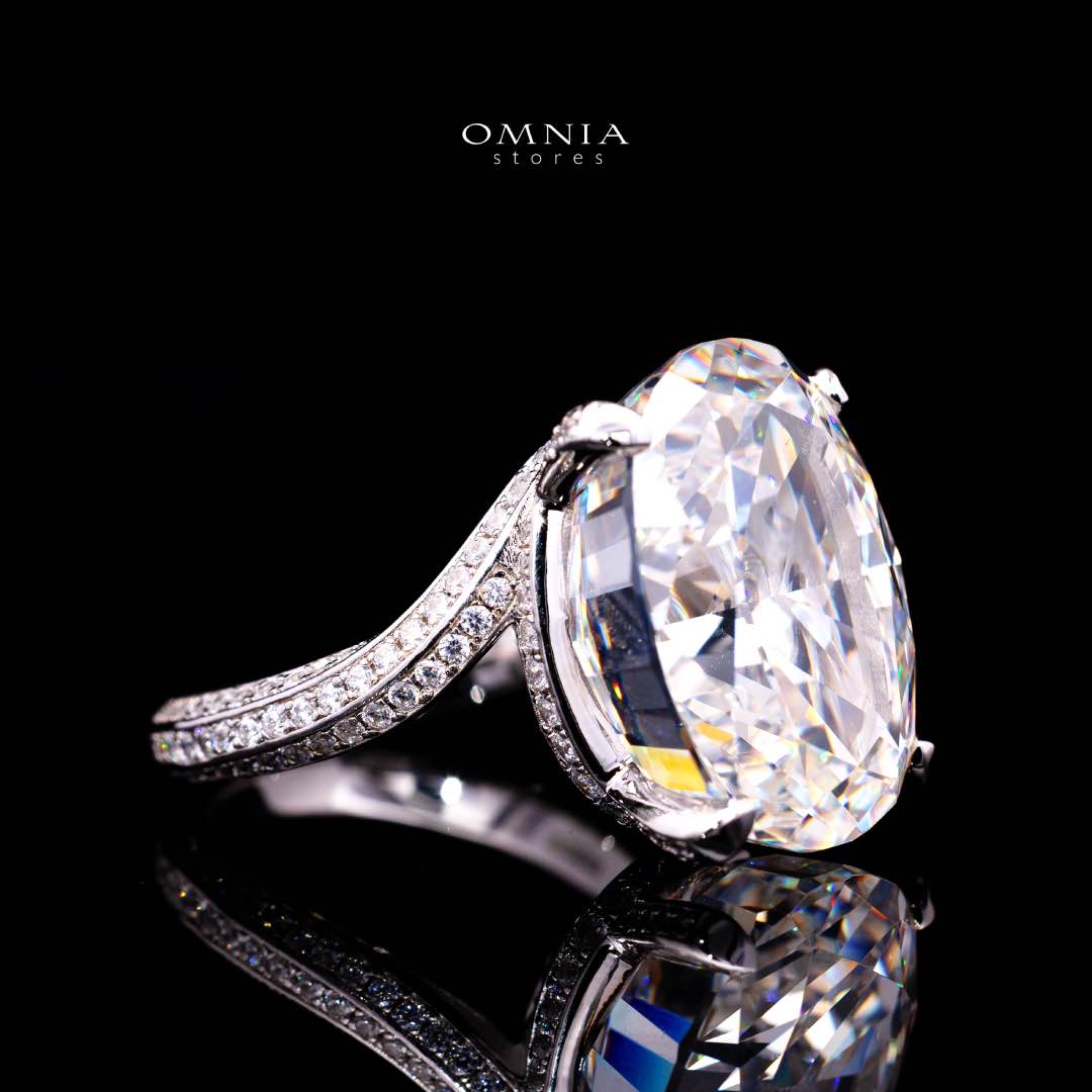 Omnia Noella White High Quality Certified Lab Crafted Ring In 925 Silver D44.2ct - OMNIASTORES KSA