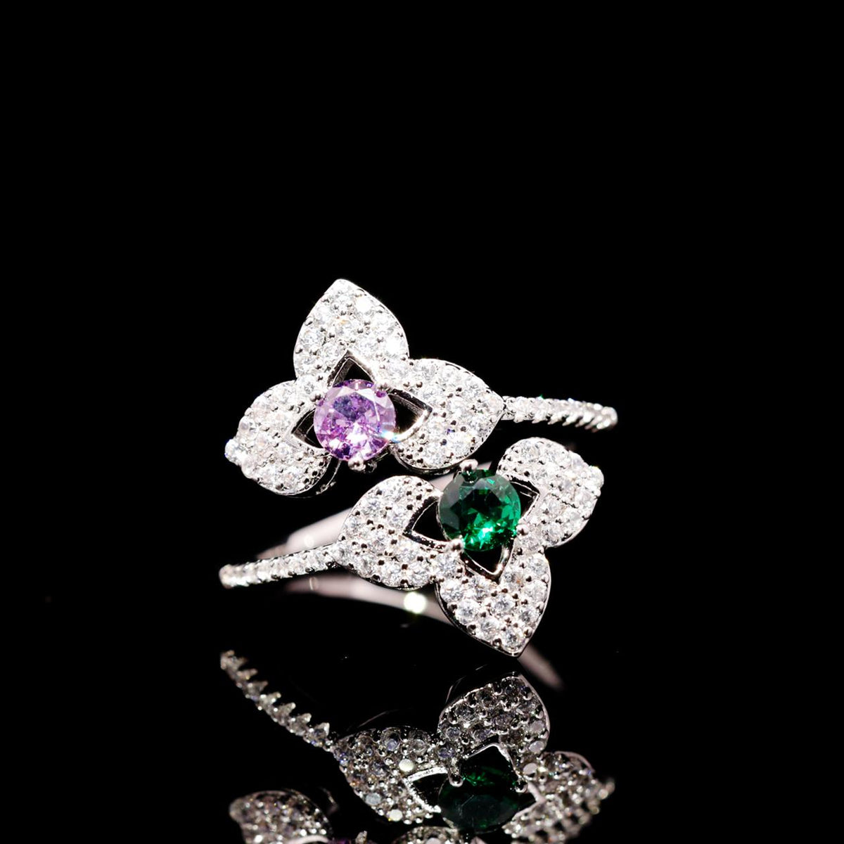 Leanna Multicolor Luxury Bridal Full Set with High-Quality Zircon Stones Premium Rhodium Plating