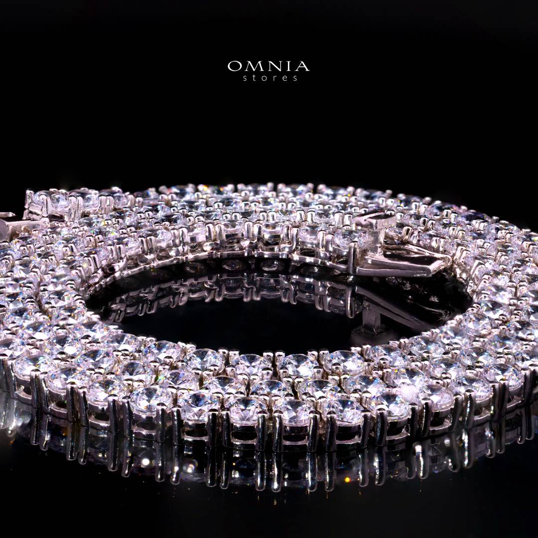 Omnia Shams 3mm Tennis Necklace in 925 Silver High Quality Simulated diamonds - OMNIASTORES KSA
