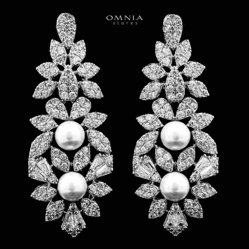 Omnia Maissa Bridal Full Set Accessories in High Quality Zircon Stone in Rhodium Plated - OMNIASTORES KSA