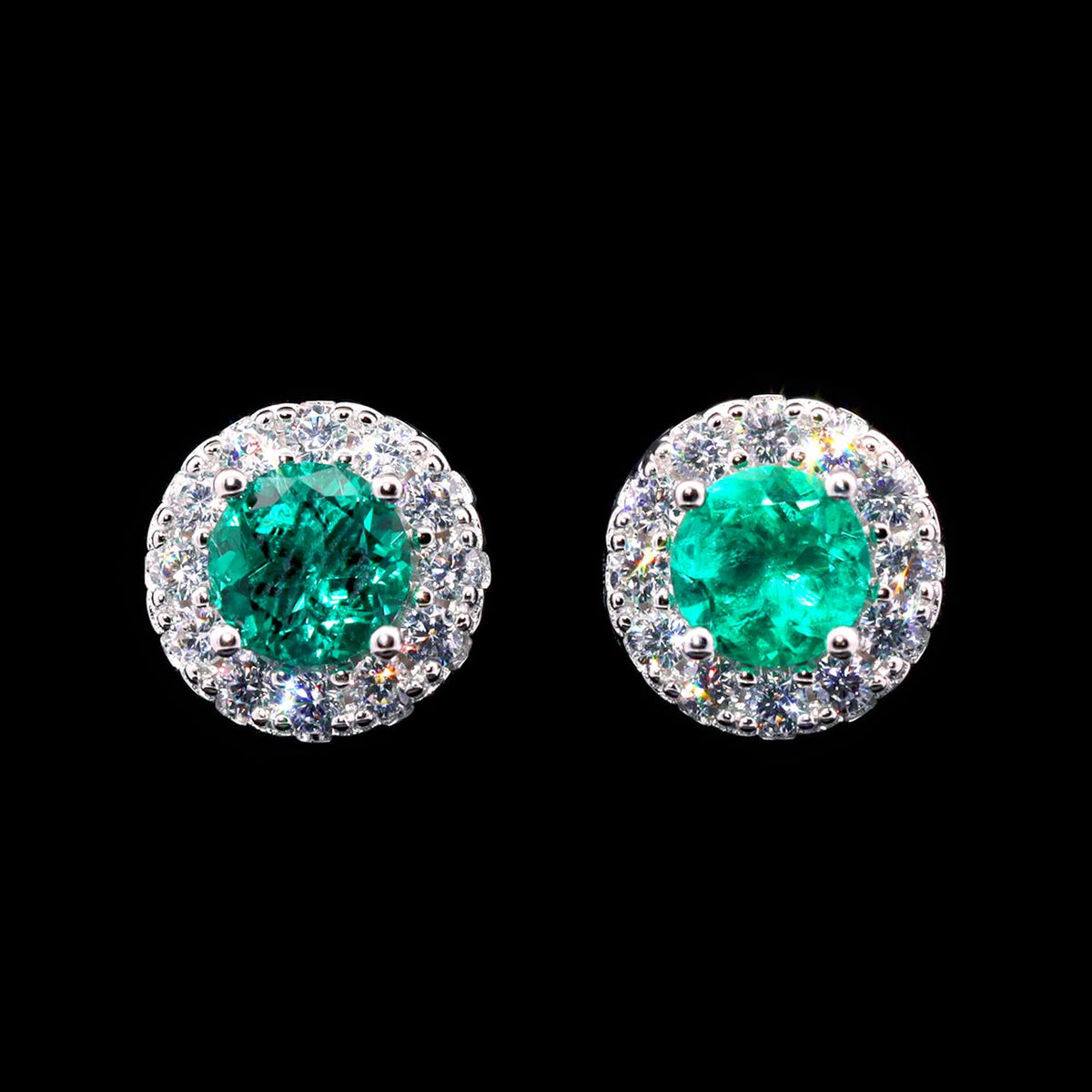Meera Emerald Green Earrings with Certificate | Lab-Grown Simulated Diamonds in 925 Sterling Silver