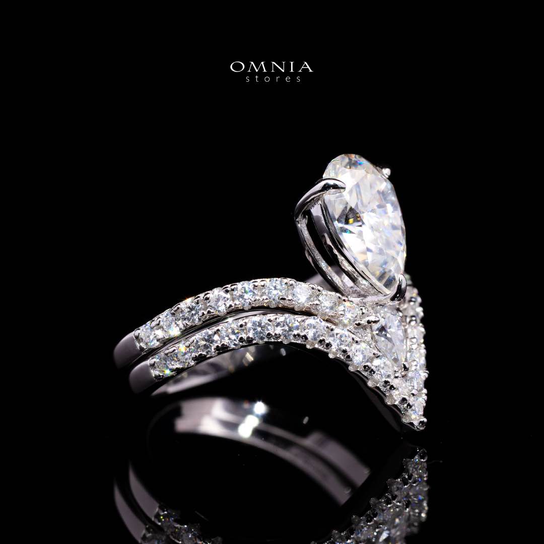 Katrin Pear-Cut Moissanite Ring 6x9mm (1.5CT) in 925 Sterling Silver - OMNIASTORES KSA