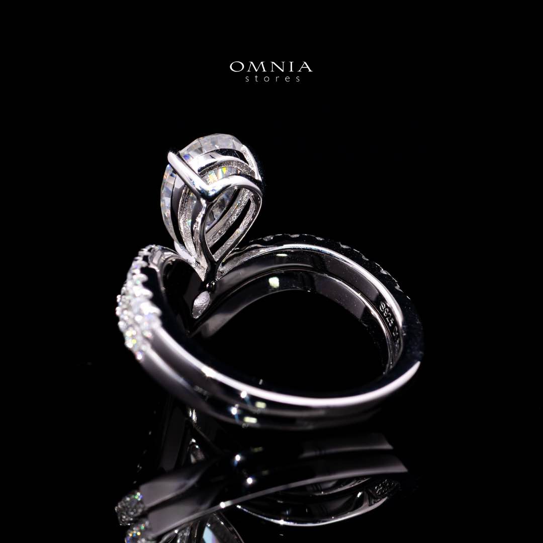 Katrin Pear-Cut Moissanite Ring 6x9mm (1.5CT) in 925 Sterling Silver - OMNIASTORES KSA