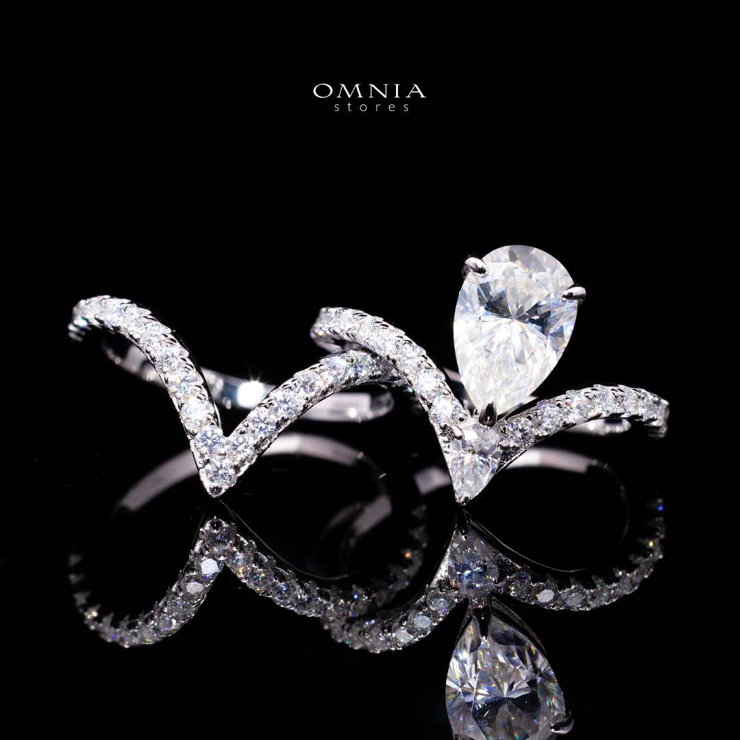 Katrin Pear-Cut Moissanite Ring 6x9mm (1.5CT) in 925 Sterling Silver - OMNIASTORES KSA