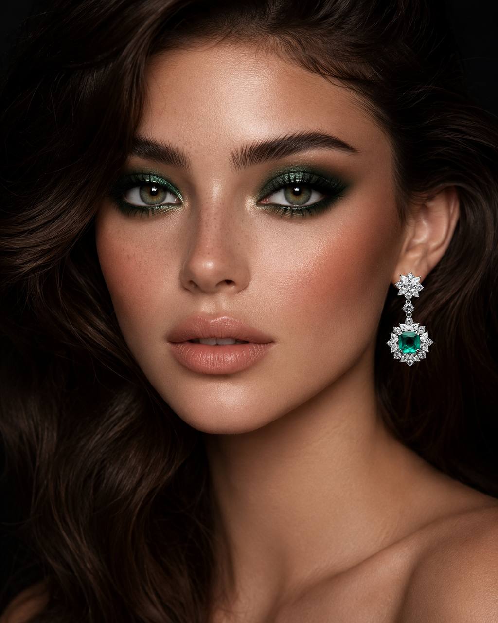 Omnia Rania Turquoise Statement Drop Earrings In 92.5 Silver with High Quality Simulated Diamonds - OMNIASTORES KSA