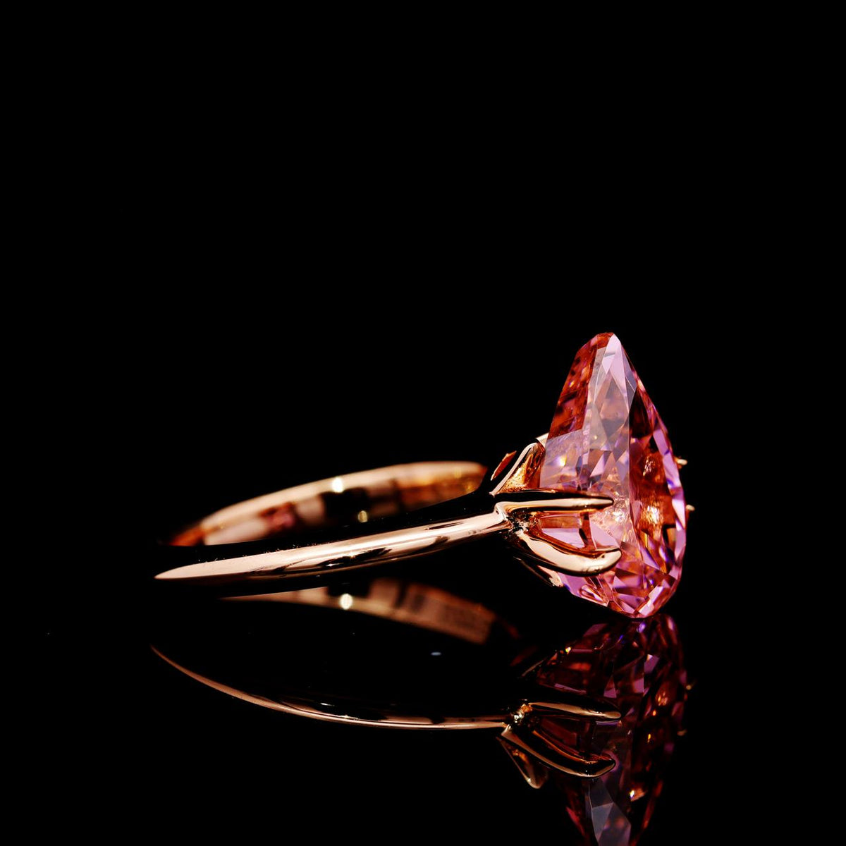 Reem Pink Rose Gold-Plated Ring with Certificate | High-Quality Simulated Diamonds in 925 Sterling Silver right
