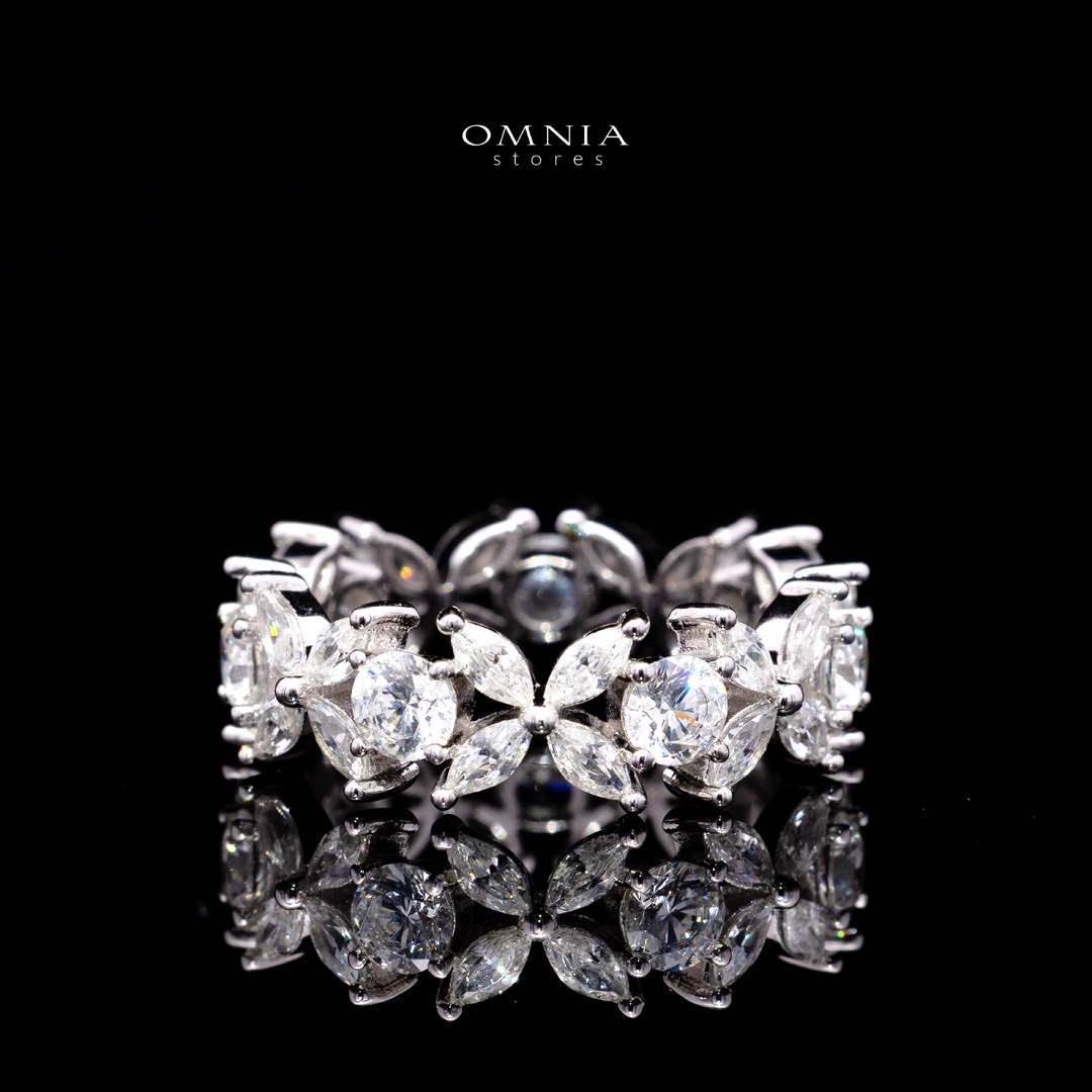 Omnia Lamara Floral-Inspired Tennis Set in 92.5 Silver with High Quality Iced Cut Stones - OMNIASTORES KSA