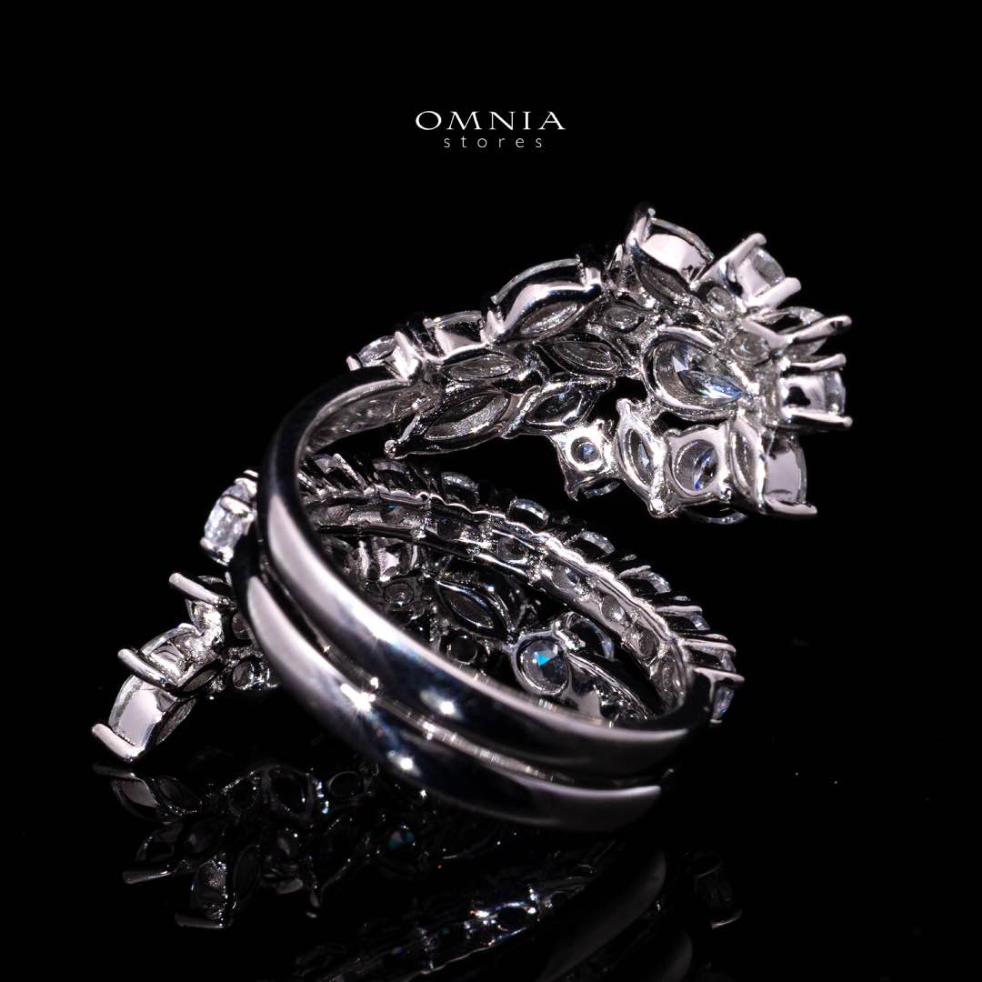 Raneen Ring with High Quality Premium Simulated Diamonds in 925 Silver