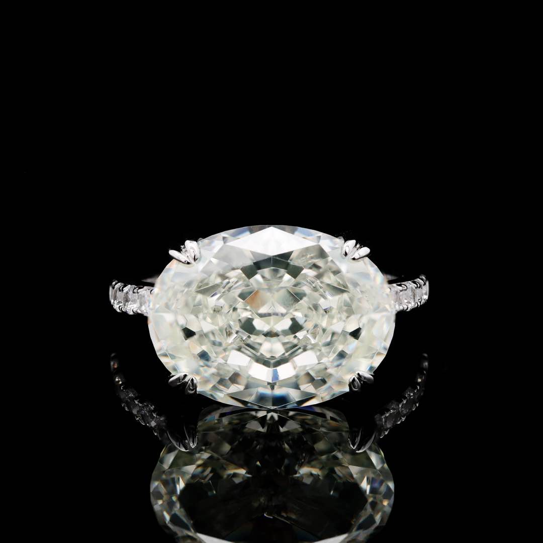 Aryana White Emerald Cut Ring in 925 Silver With High Quality Simulated Diamonds