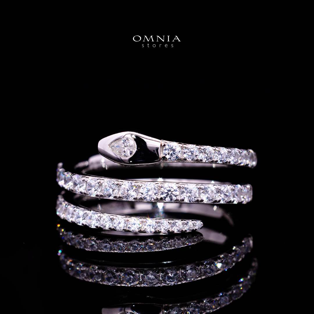 Omnia Sidra White Ring With High Quality Simulated Diamonds In 925 Silver - OMNIASTORES KSA