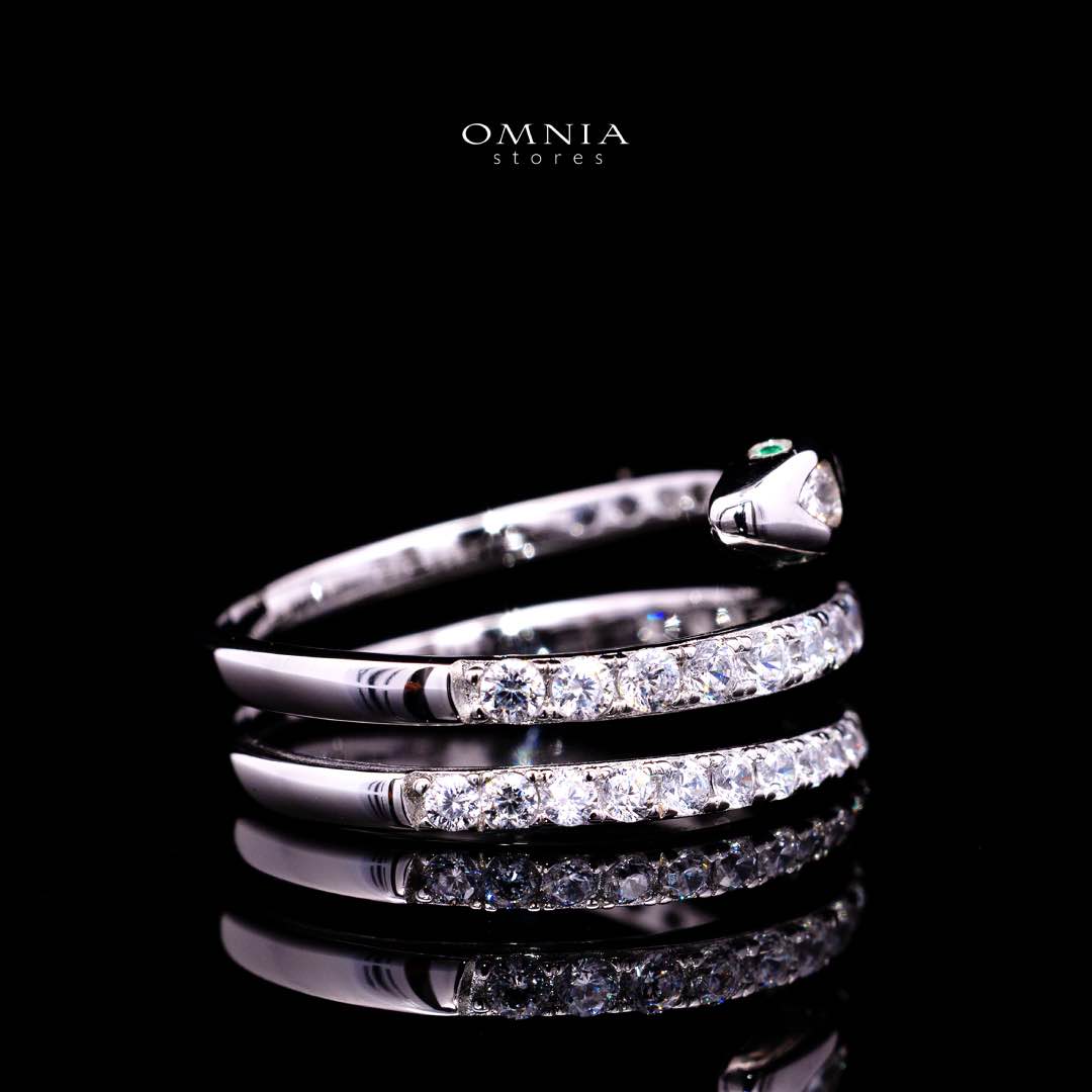 Omnia Sidra White Ring With High Quality Simulated Diamonds In 925 Silver - OMNIASTORES KSA