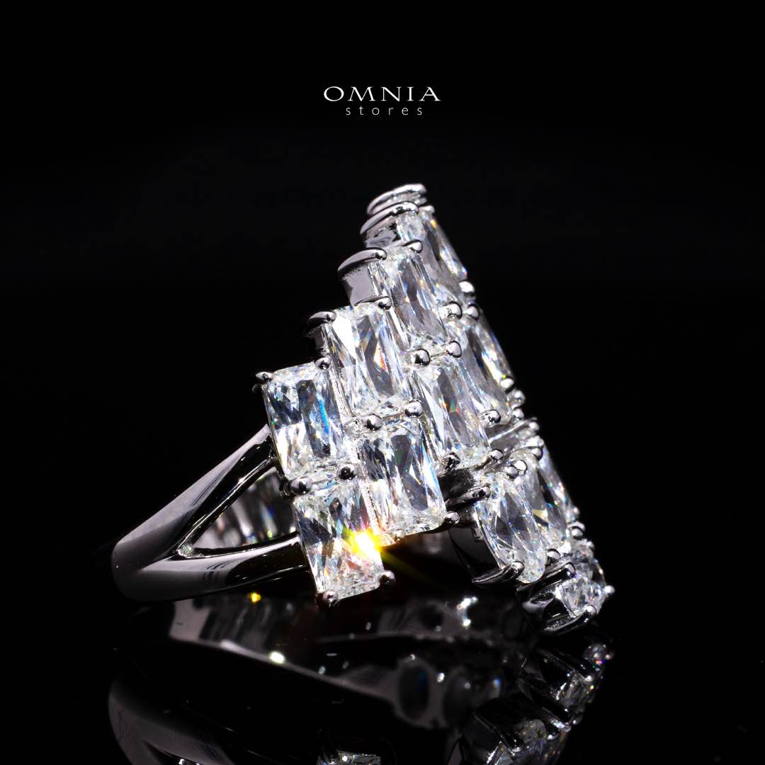 Glaiza White Ring in 925 Silver with Premium Simulated Diamonds