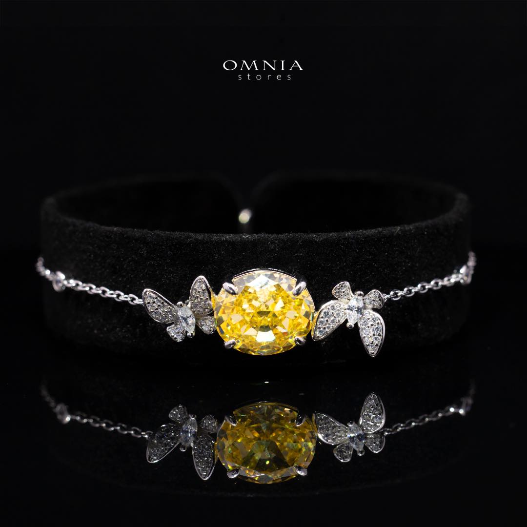 Omnia Maysun Yellow Bracelet In 92.5 Silver High Quality Simulated Diamonds - OMNIASTORES KSA