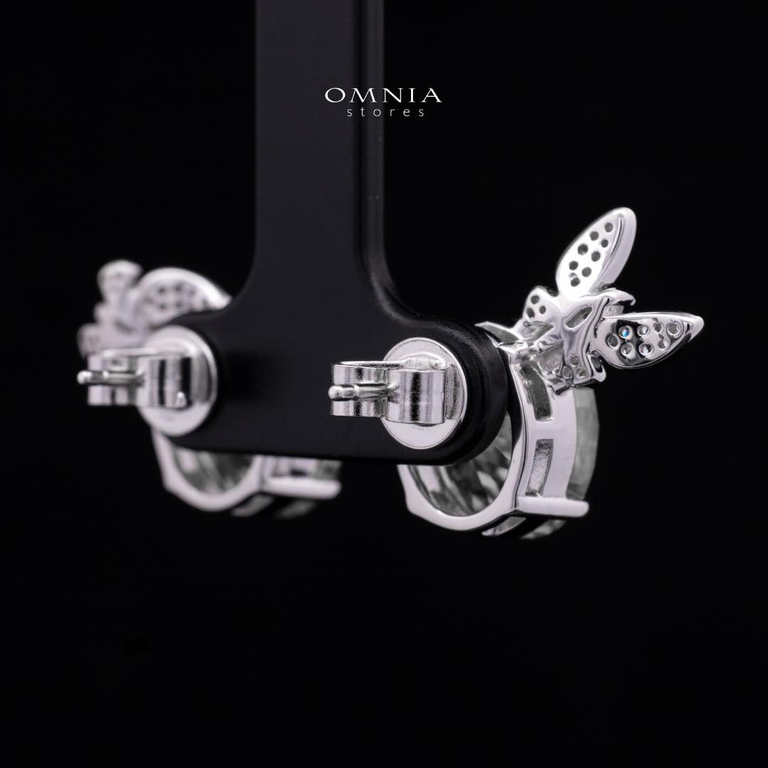 Omnia Maysun Pure White Earrings in 92.5 Silver with High Quality Simulated Diamonds