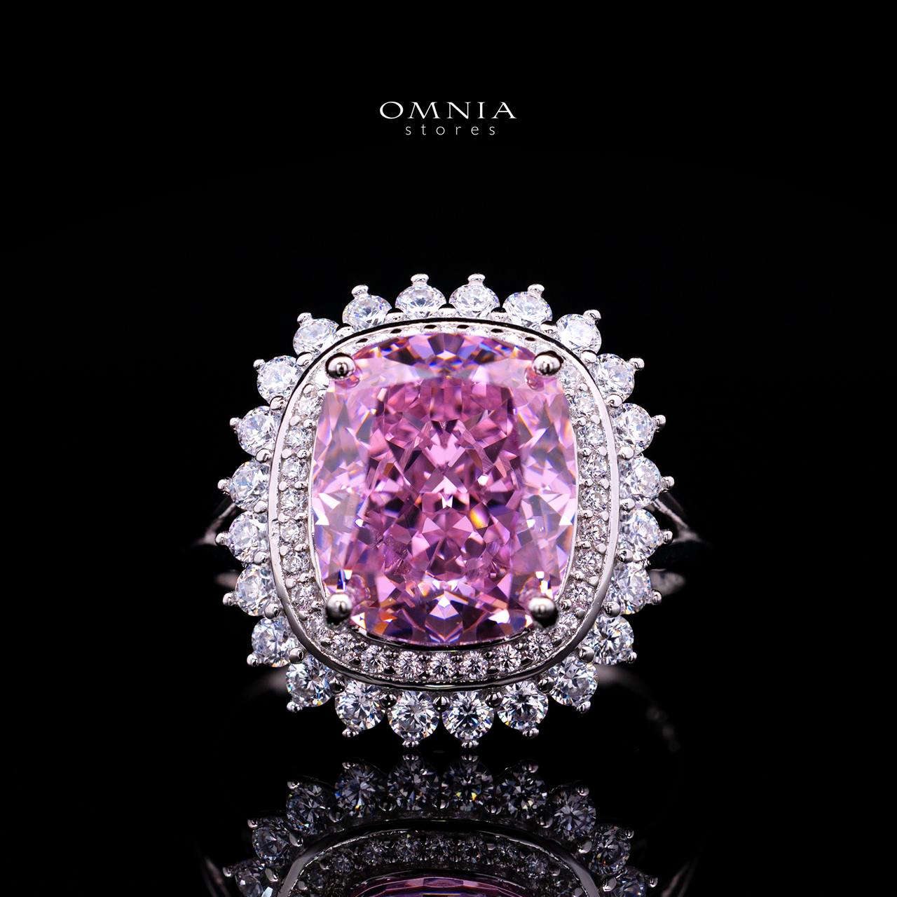 Ylona Pink Ring with Certified Premium Simulated Diamonds in 925 Sterling Silver - OMNIASTORES KSA
