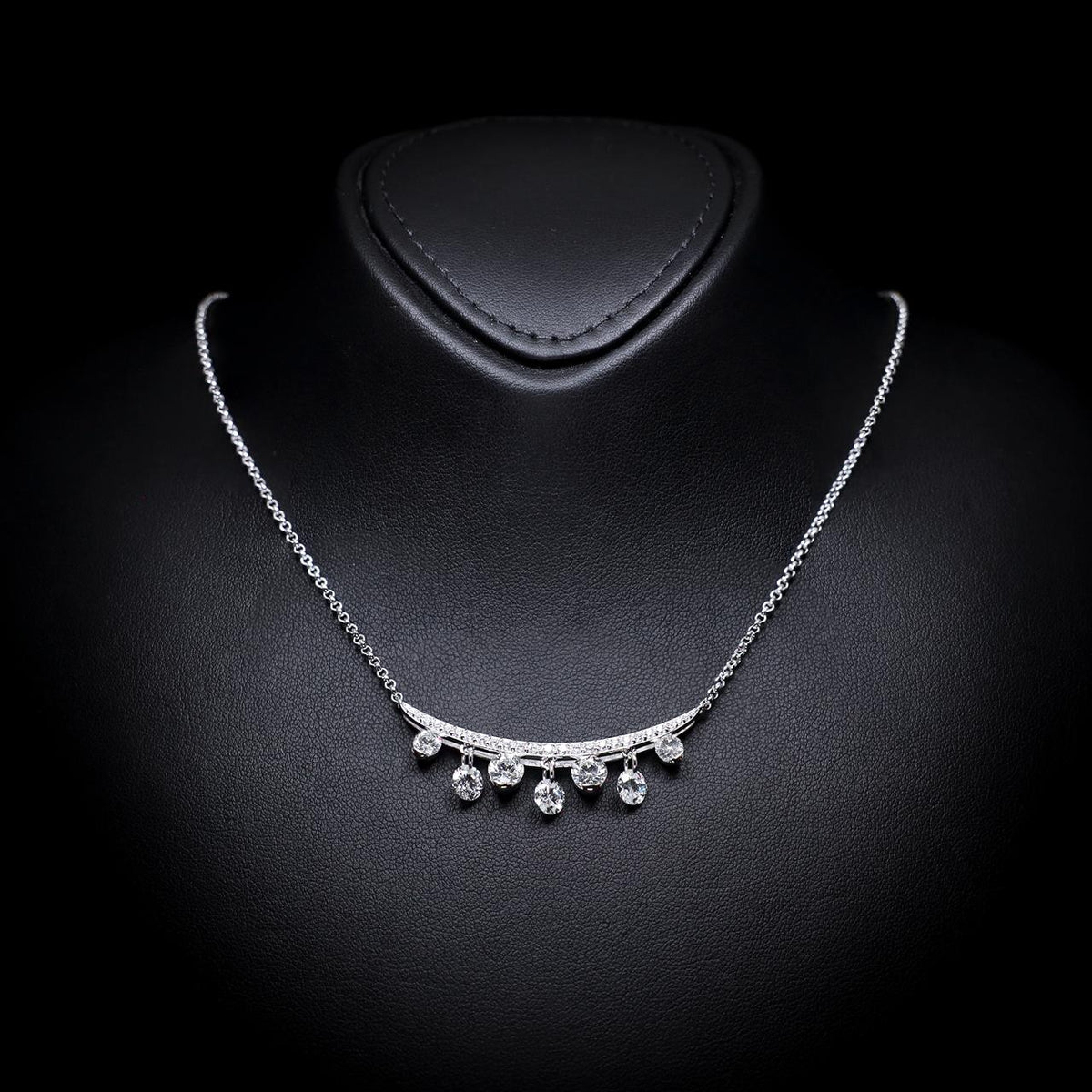 Afnan Necklace with Certificate | Simulated Diamond in 925 Sterling Silver