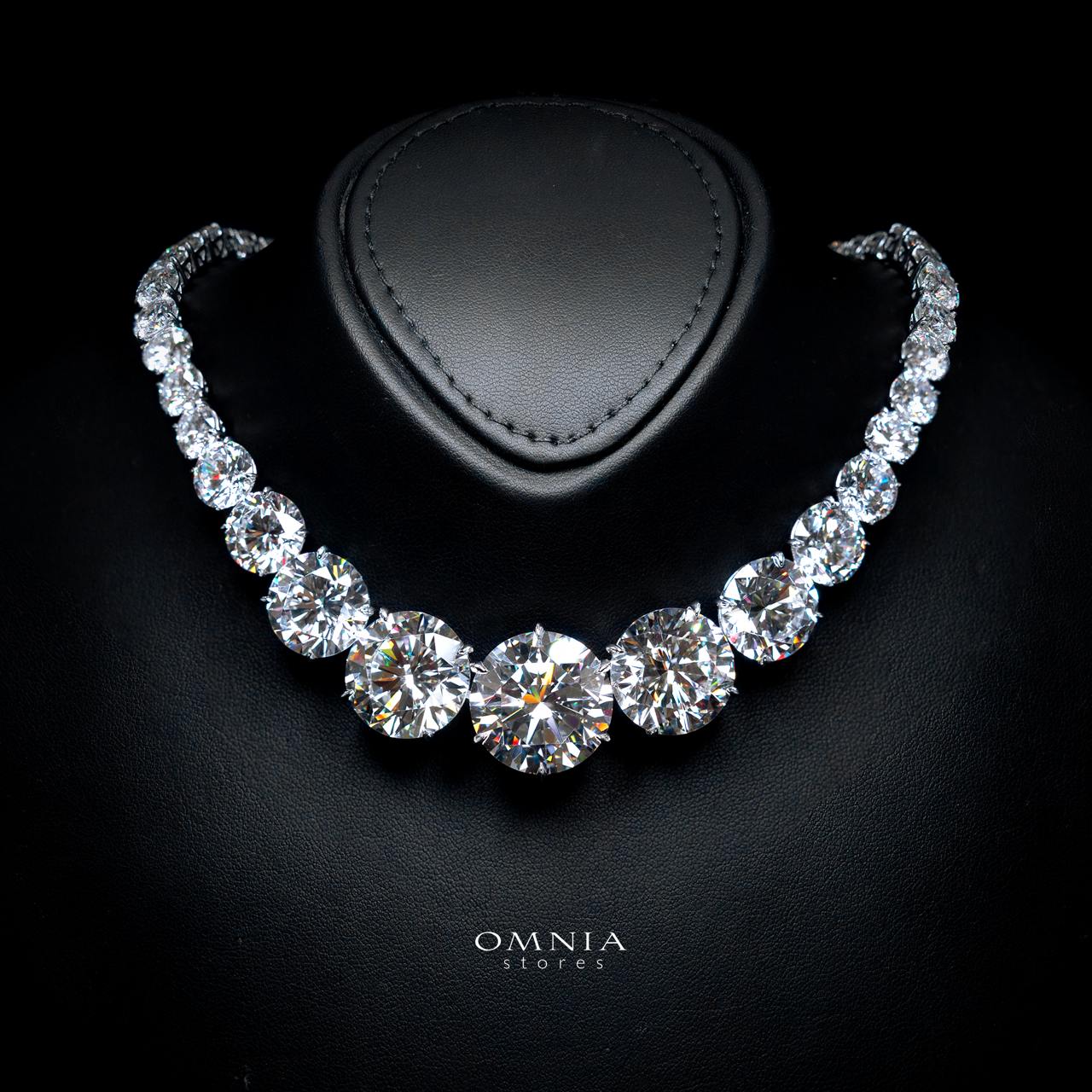 Mikayla Necklace with Certificate, High-Quality Premium Simulated Diamonds in 925 Sterling Silver - OMNIASTORES KSA