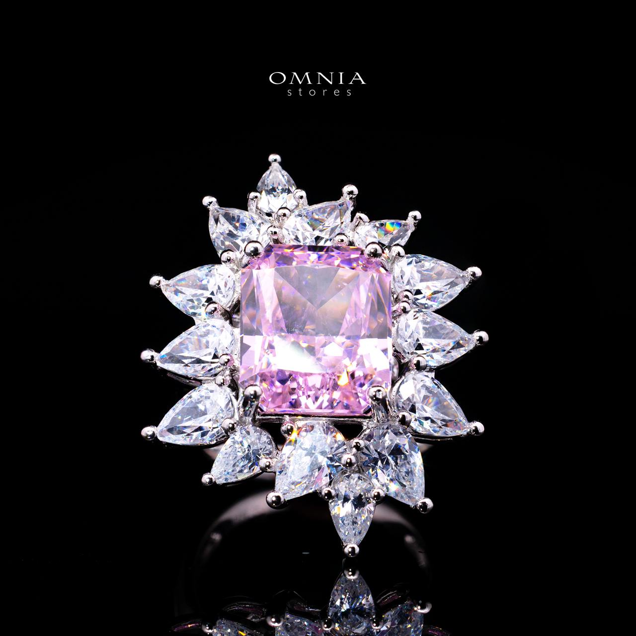 Lauryn Pink Ring with Certified Premium Simulated Diamonds in 925 Sterling Silver - OMNIASTORES KSA