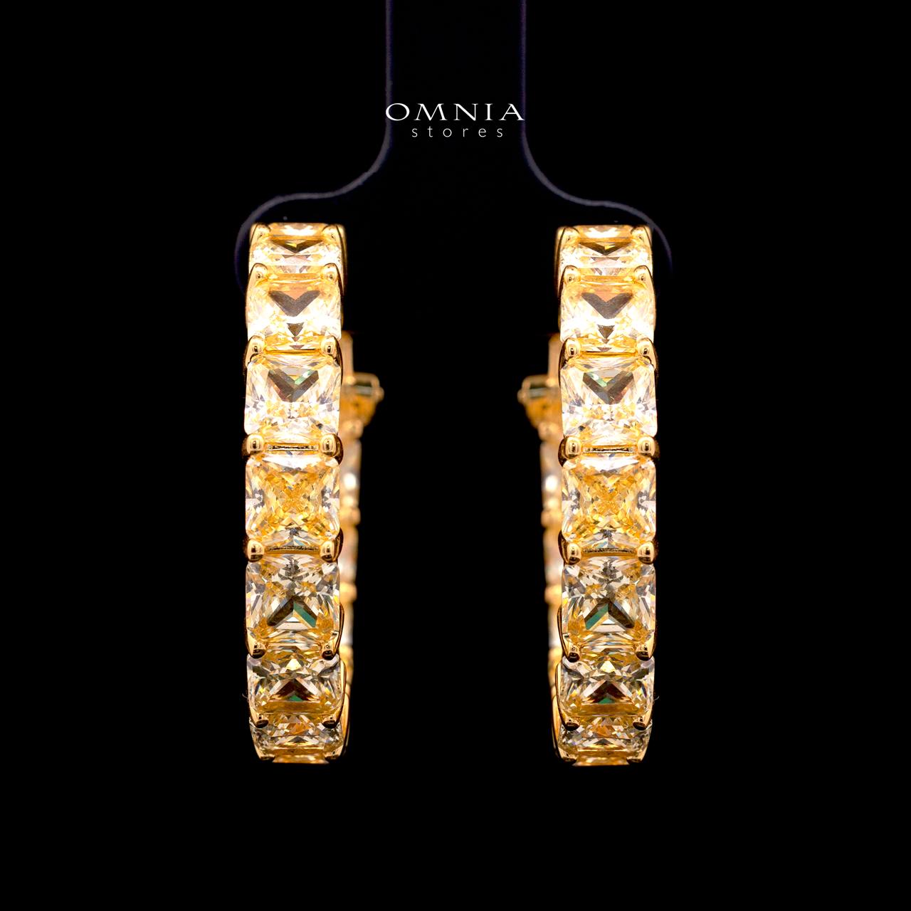 Omnia Selita Earrings 925 Silver In High Quality Simulated diamonds
