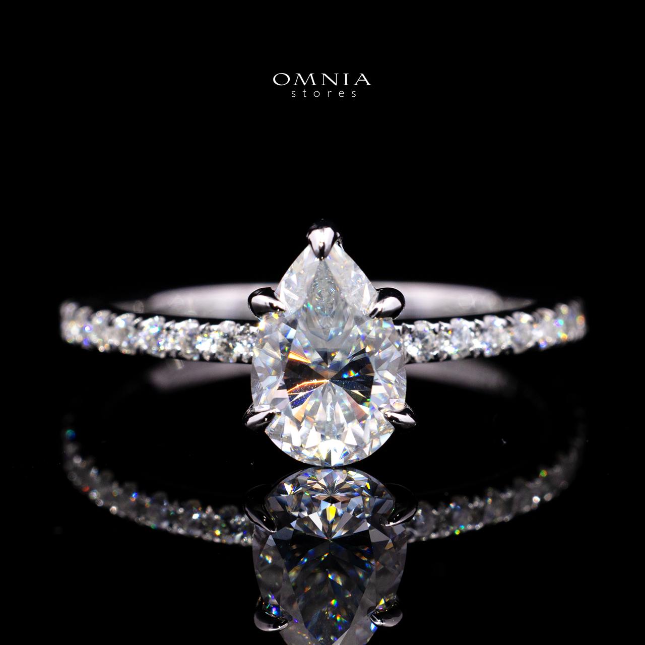 Tilda Pear-Cut Moissanite Ring 6x9mm (1.5CT) with Certificate in 925 Sterling Silver - OMNIASTORES KSA