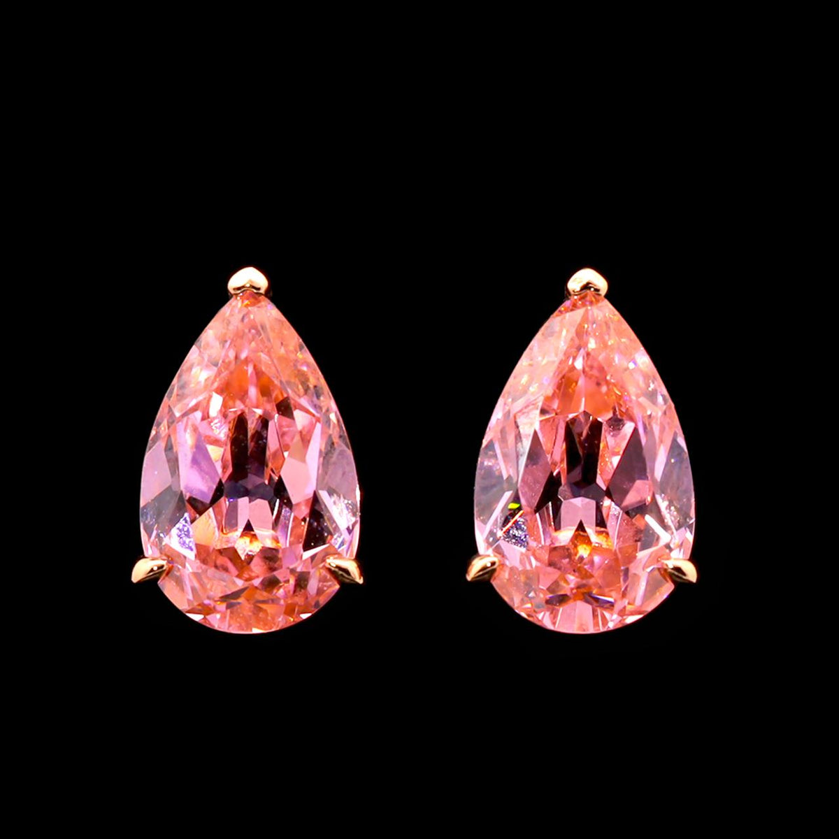 Reem Pink Earrings with Certificate | Simulated Diamonds in Rose Gold-Plated 925 Sterling Silver