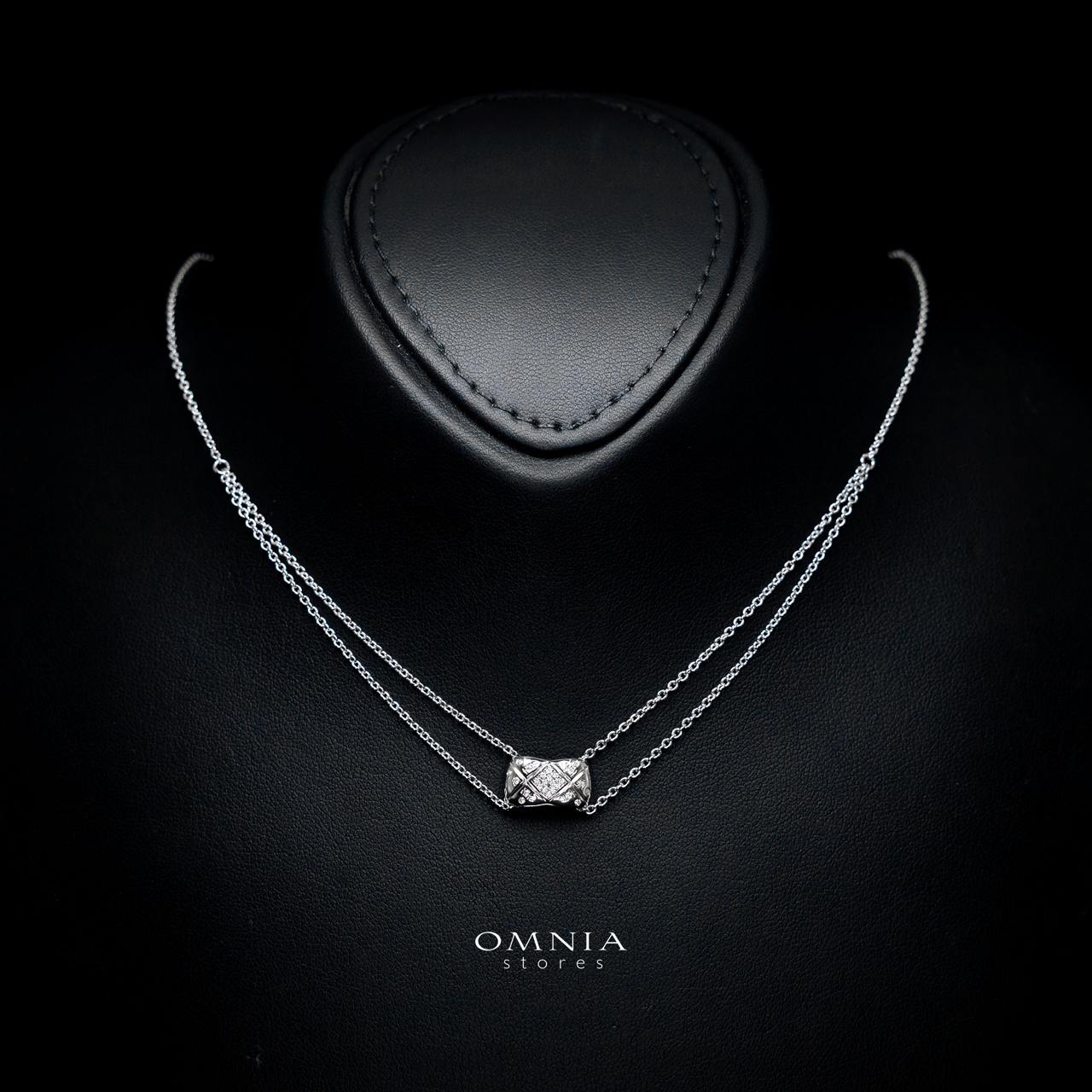 Brina Necklace with Certified Premium Simulated Diamonds in 925 Sterling Silver - OMNIASTORES KSA