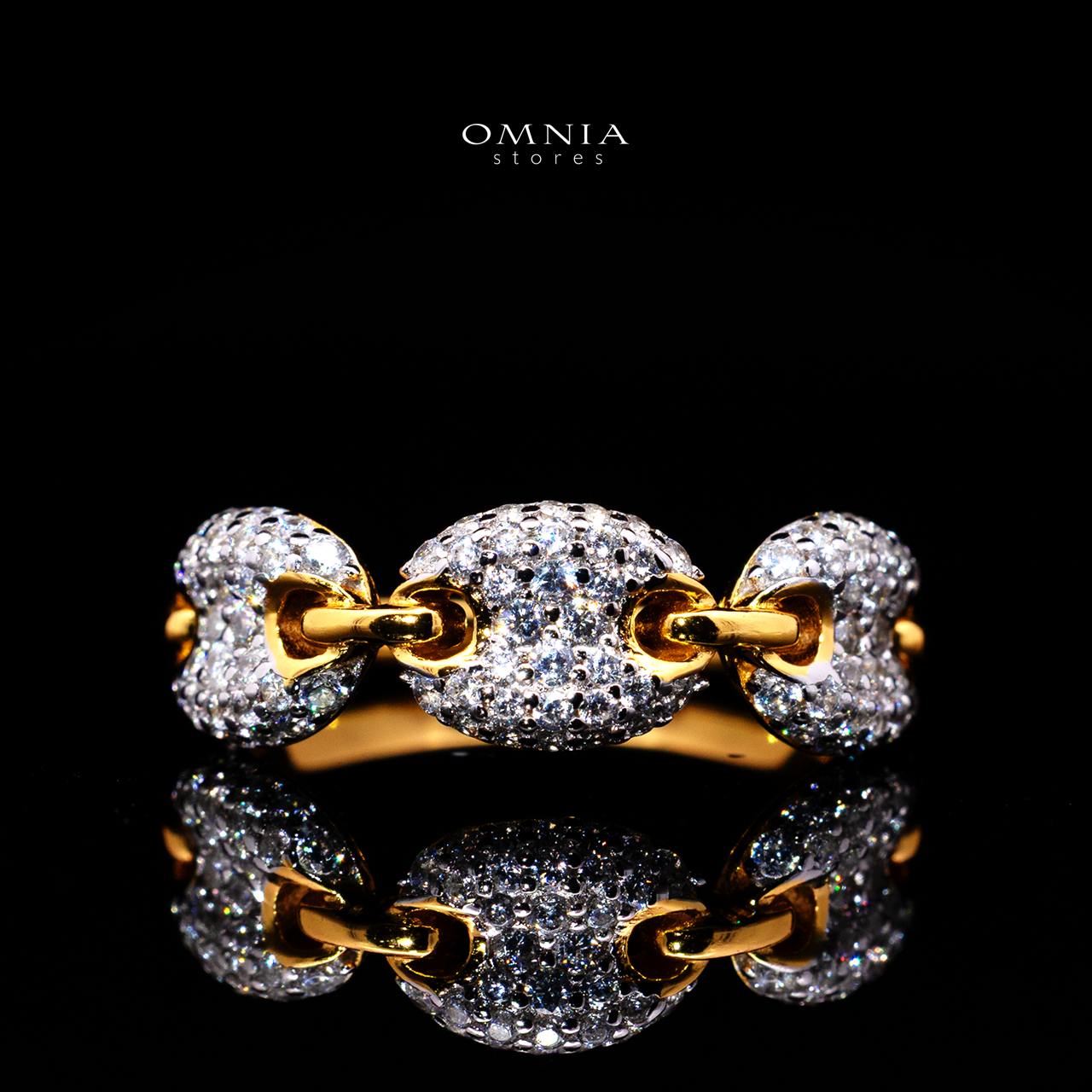 Esmelyn Gold-Plated Ring with Certified Premium Simulated Diamonds in 925 Sterling Silver - OMNIASTORES KSA