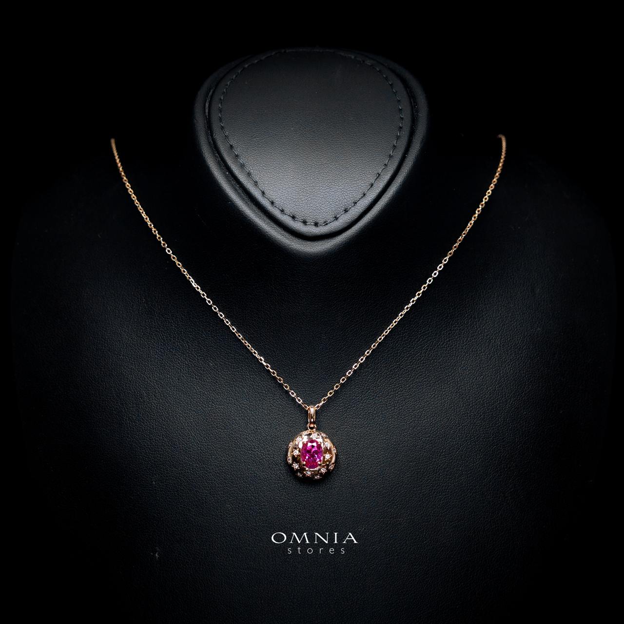 Amanda Rose Gold-Plated Necklace with Certified Premium Simulated Diamonds in 925 Sterling Silver - OMNIASTORES KSA