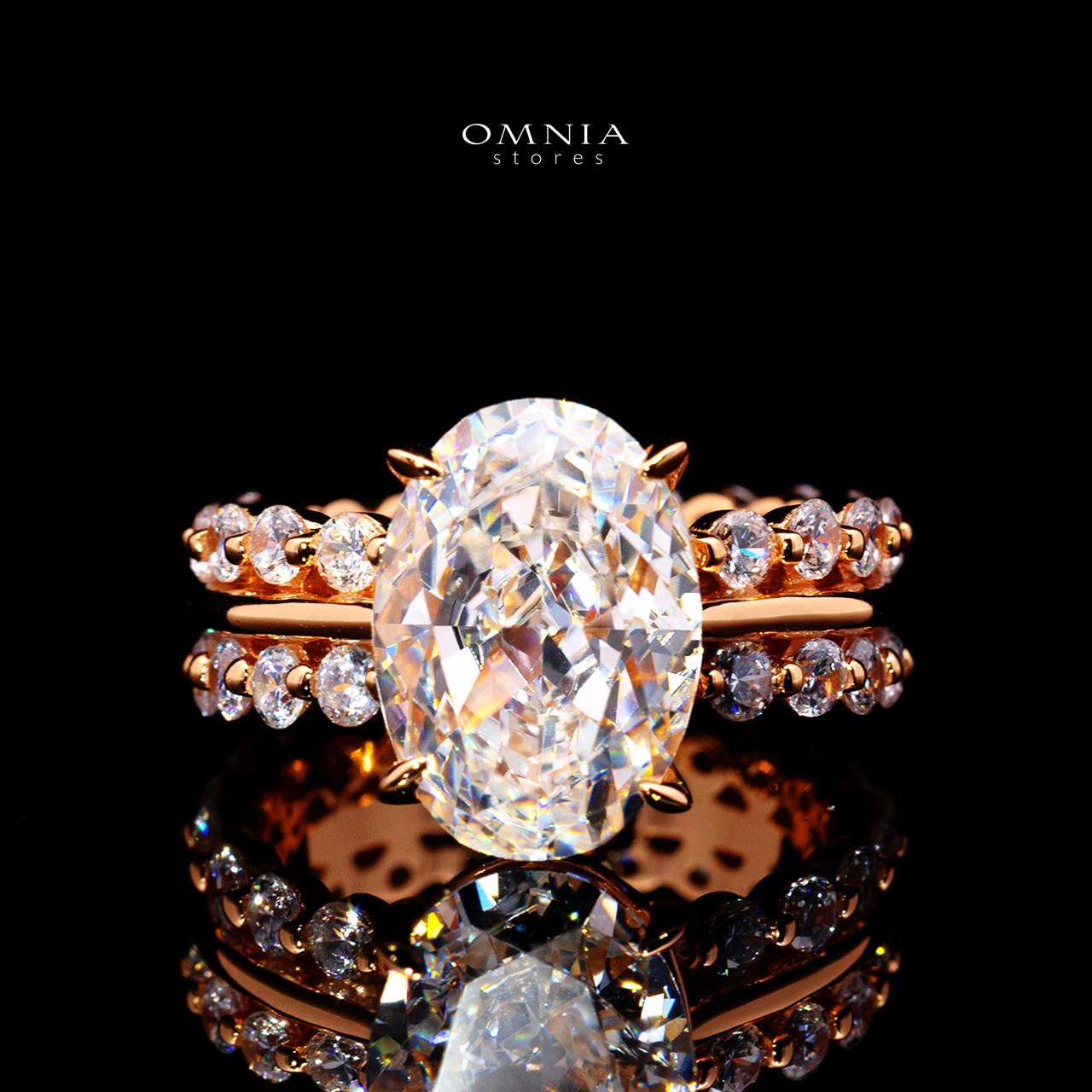 Carlotta Gold Ring with Certificate | High-Quality Premium Simulated Diamonds in 925 Sterling Silver - OMNIASTORES KSA