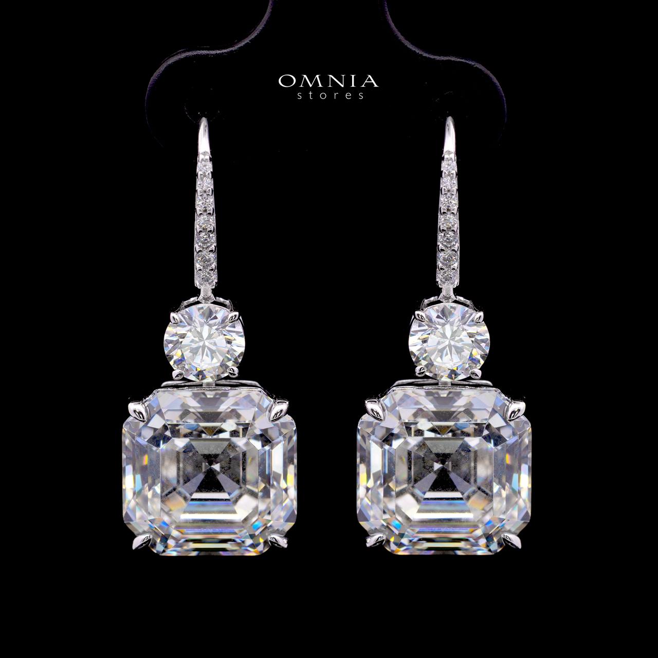 Jianna Earring with Certificate, High-Quality Premium Simulated Diamonds in 925 Sterling Silver - OMNIASTORES KSA